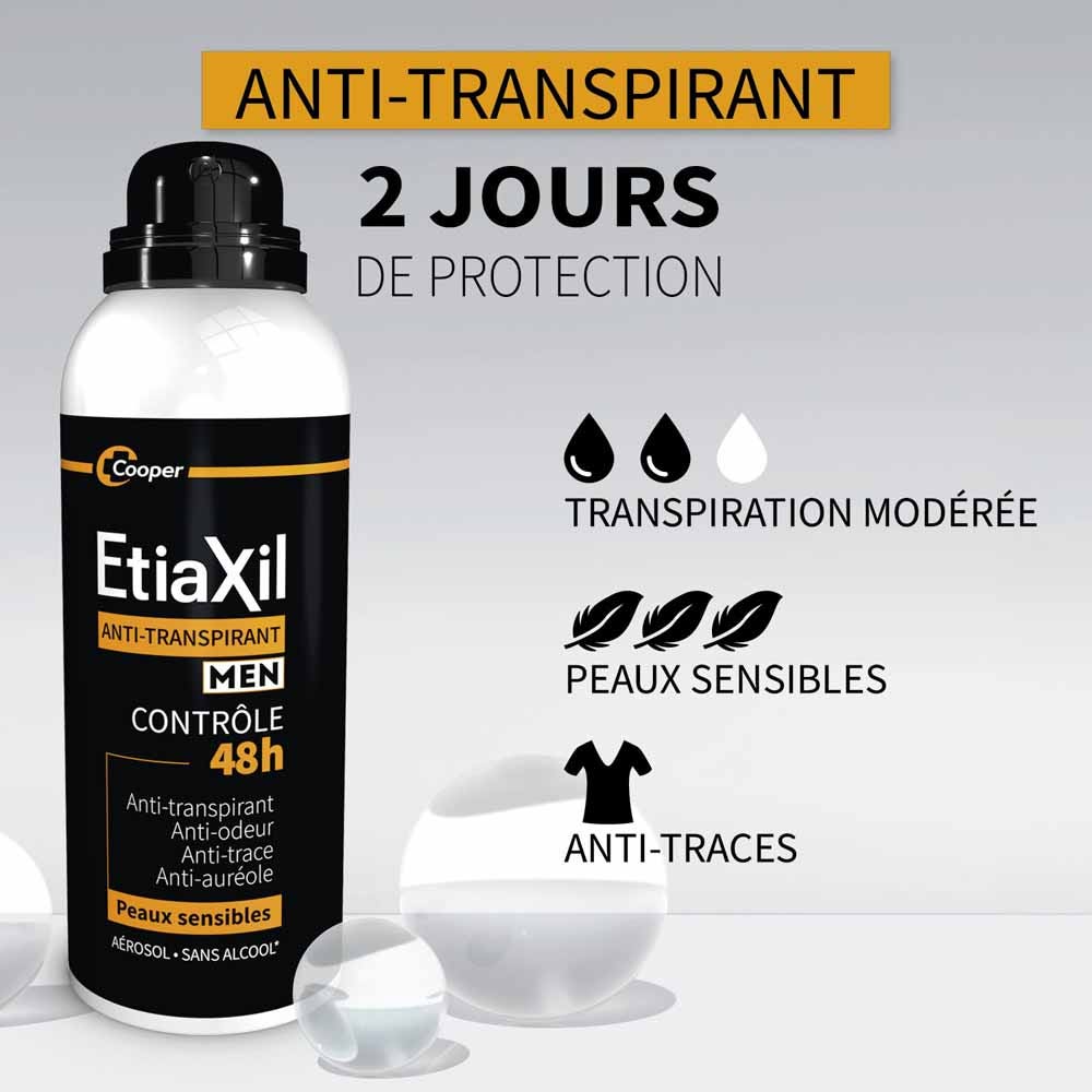 Etiaxil Antiperspirant 48h Control Men Deodorant Spray sensitive skin 150 ml (5.07fl oz)