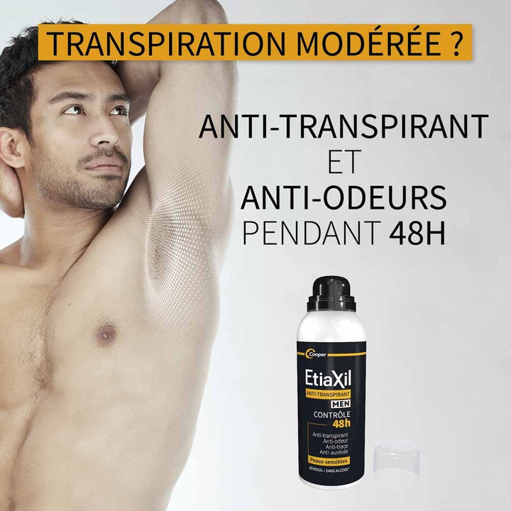 Etiaxil Antiperspirant 48h Control Men Deodorant Spray sensitive skin 150 ml (5.07fl oz)