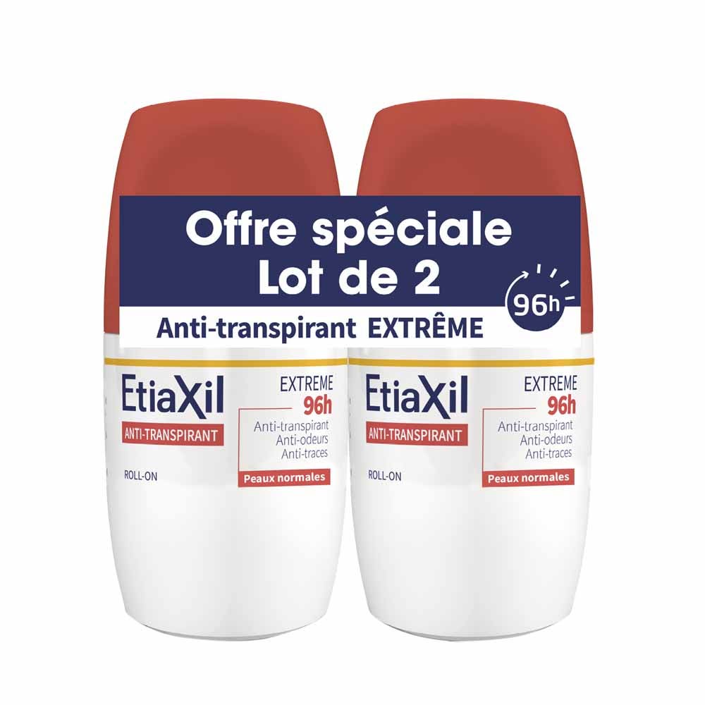 Etiaxil Antiperspirant Extreme 96-hour roll-on deodorant normal skin 2 x 50 ml (1.69fl oz)