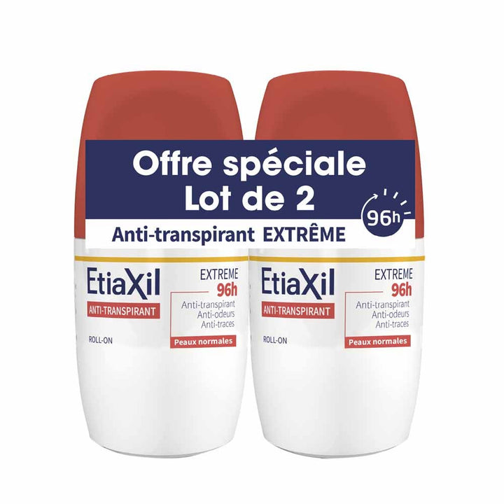 Etiaxil Antiperspirant Extreme 96-hour roll-on deodorant normal skin 2 x 50 ml (1.69fl oz)