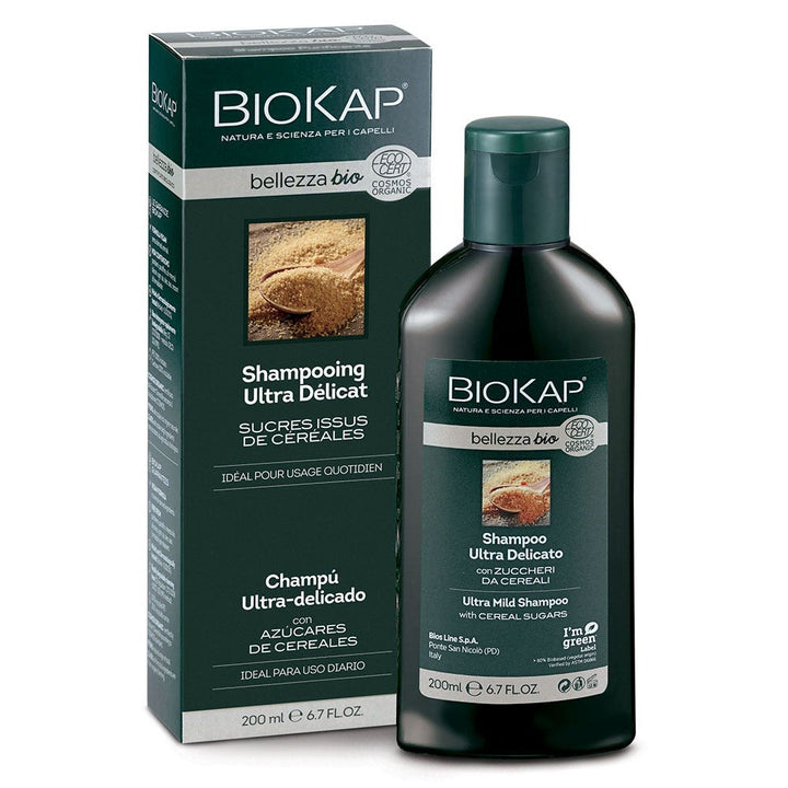 Biokap Belleza Bio Shampooing bio Ultra Délicat Tous types de cheveux 200ml (6.76fl oz)