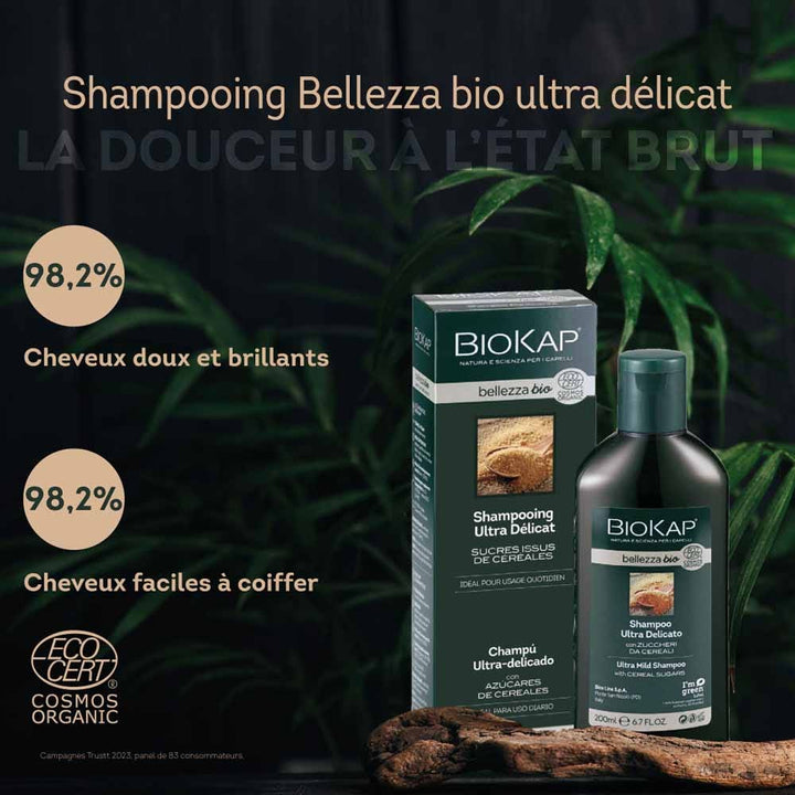 Biokap Belleza Bio Shampooing bio Ultra Délicat Tous types de cheveux 200ml (6.76fl oz)