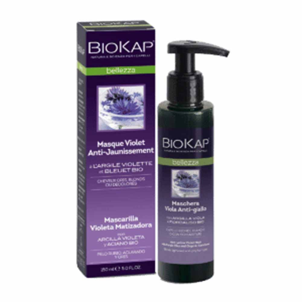 Biokap Belleza Masque Violet Anti-Jaunissement cheveux blonds, blancs 150ml (5.07fl oz)