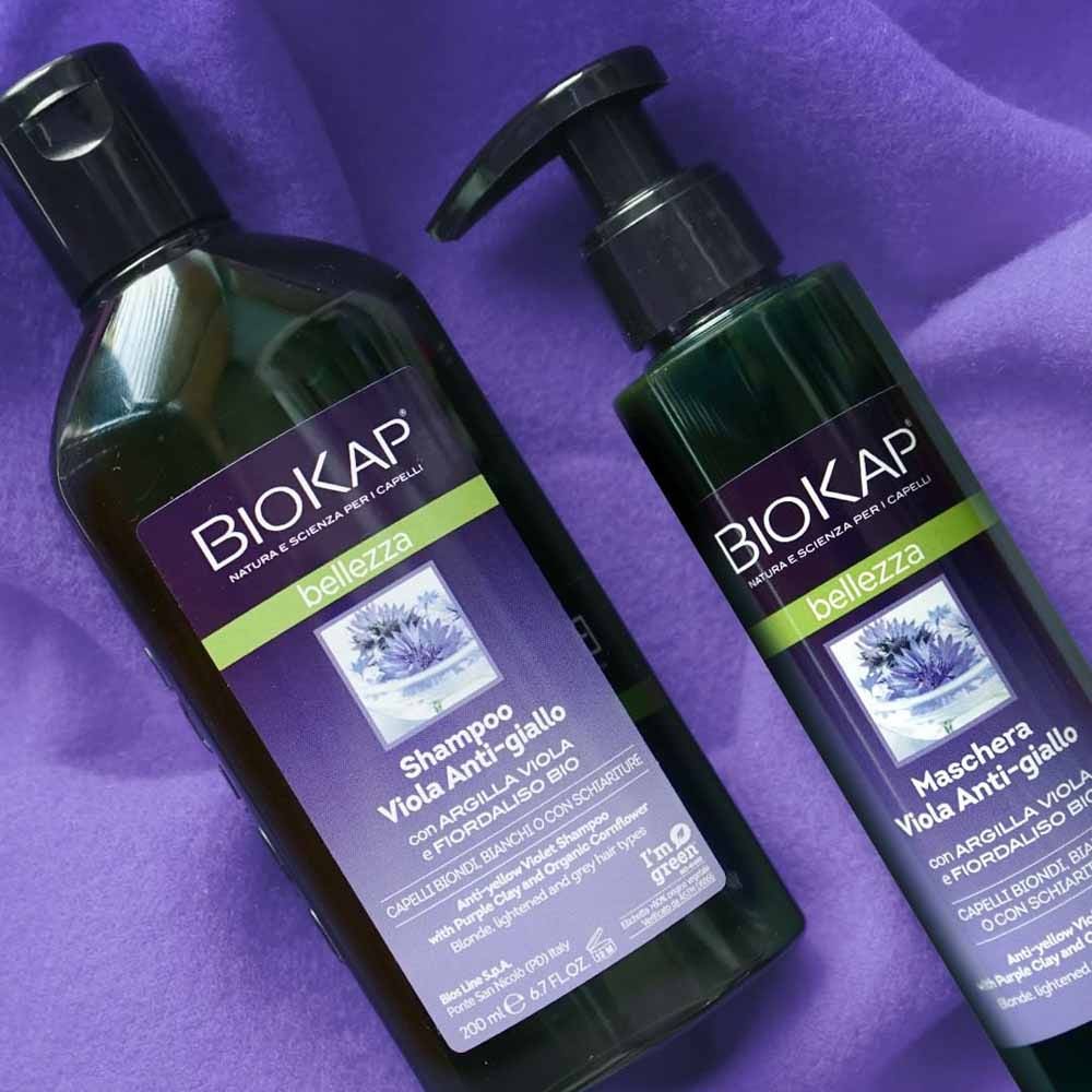 Biokap Belleza Masque Violet Anti-Jaunissement cheveux blonds, blancs 150ml (5.07fl oz)
