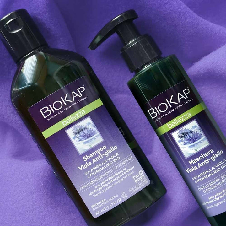 Biokap Belleza Masque Violet Anti-Jaunissement cheveux blonds, blancs 150ml (5.07fl oz)