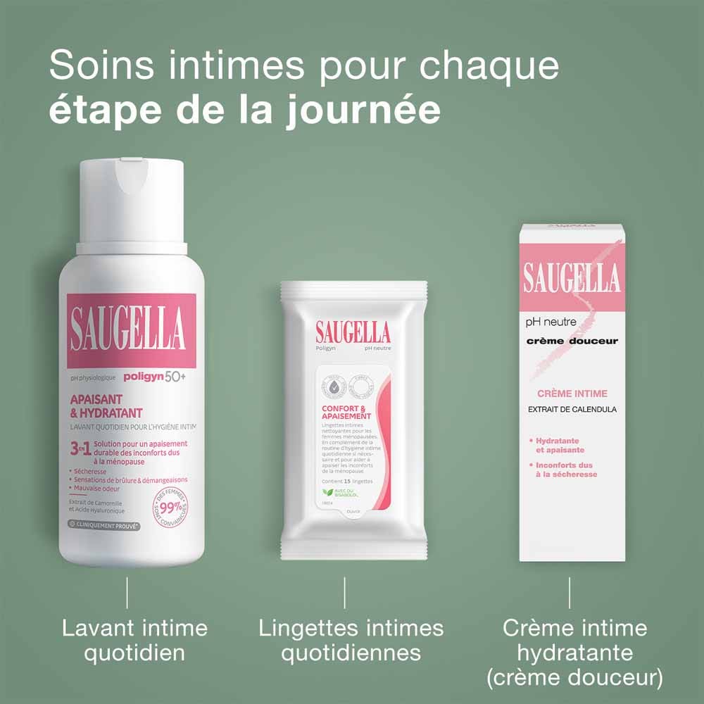 Saugella Poligyn 50+ 3-in-1 intimate wash specifically formulated for menopausal skin 2 x 500 ml (16.91fl oz)
