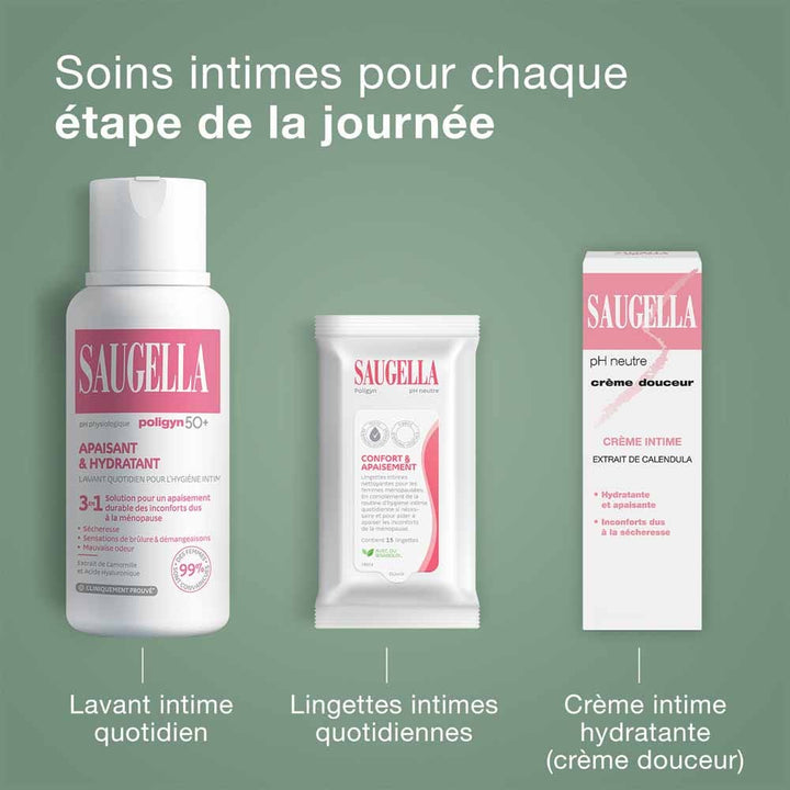 Saugella Poligyn 50+ 3-in-1 intimate wash specifically formulated for menopausal skin 2 x 500 ml (16.91fl oz)