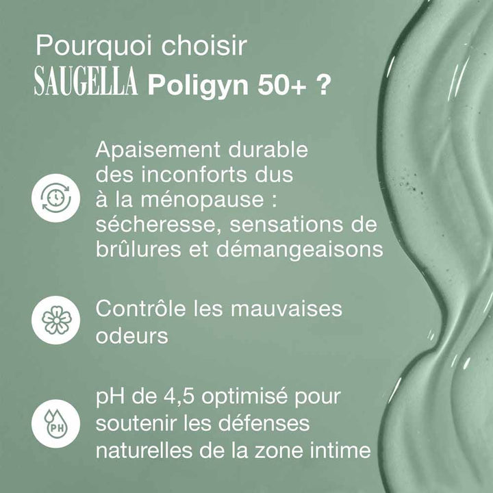 Saugella Poligyn 50+ 3-in-1 intimate wash specifically formulated for menopausal skin 2 x 500 ml (16.91fl oz)