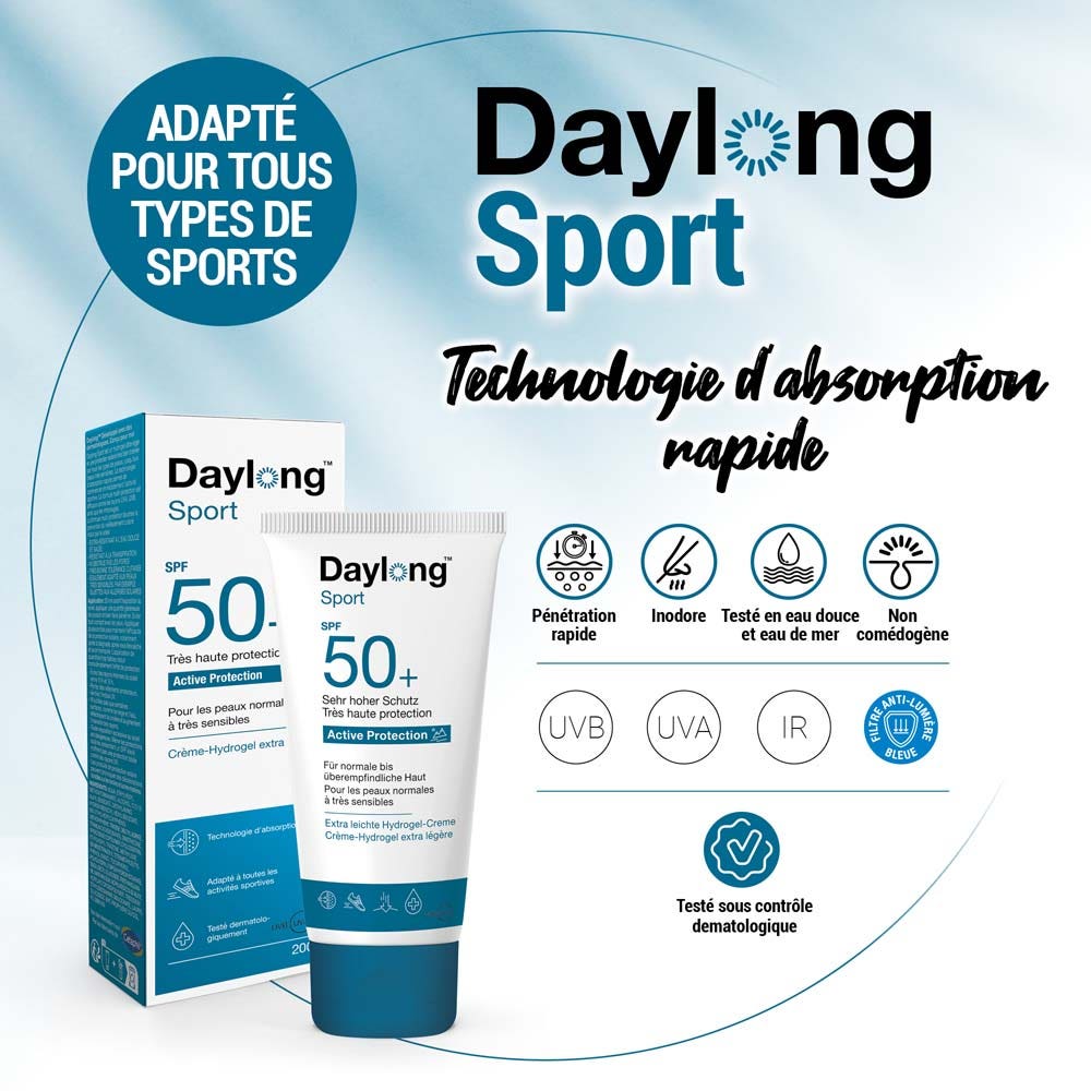 Galderma Daylong Sport Extra Light Hydrogel Cream Suncare 50ml (1.69fl oz)
