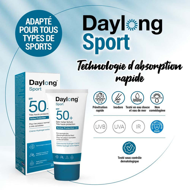 Galderma Daylong Sport Extra Light Hydrogel Cream Suncare 50ml (1.69fl oz)