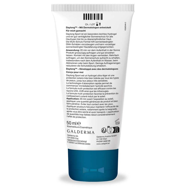 Galderma Daylong Sport Extra Light Hydrogel Cream Suncare 50ml (1.69fl oz)