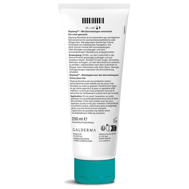 Galderma Daylong Sensitive Light Gel Suncare Cream SPF50+ (Sunscreens) 200ml (6.76fl oz)