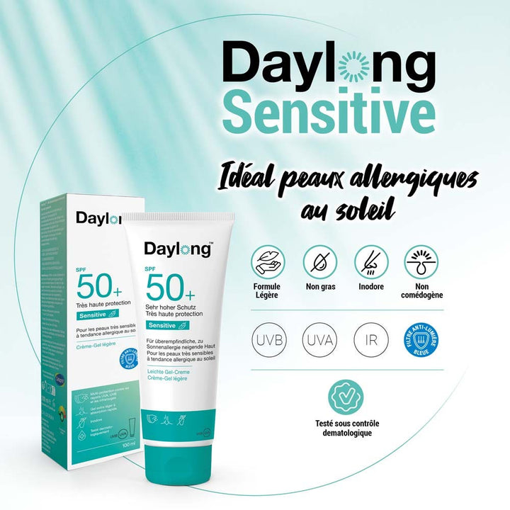 Galderma Daylong Sensitive Light Gel Suncare Cream SPF50+ (Sunscreens) 100ml (3.38fl oz)