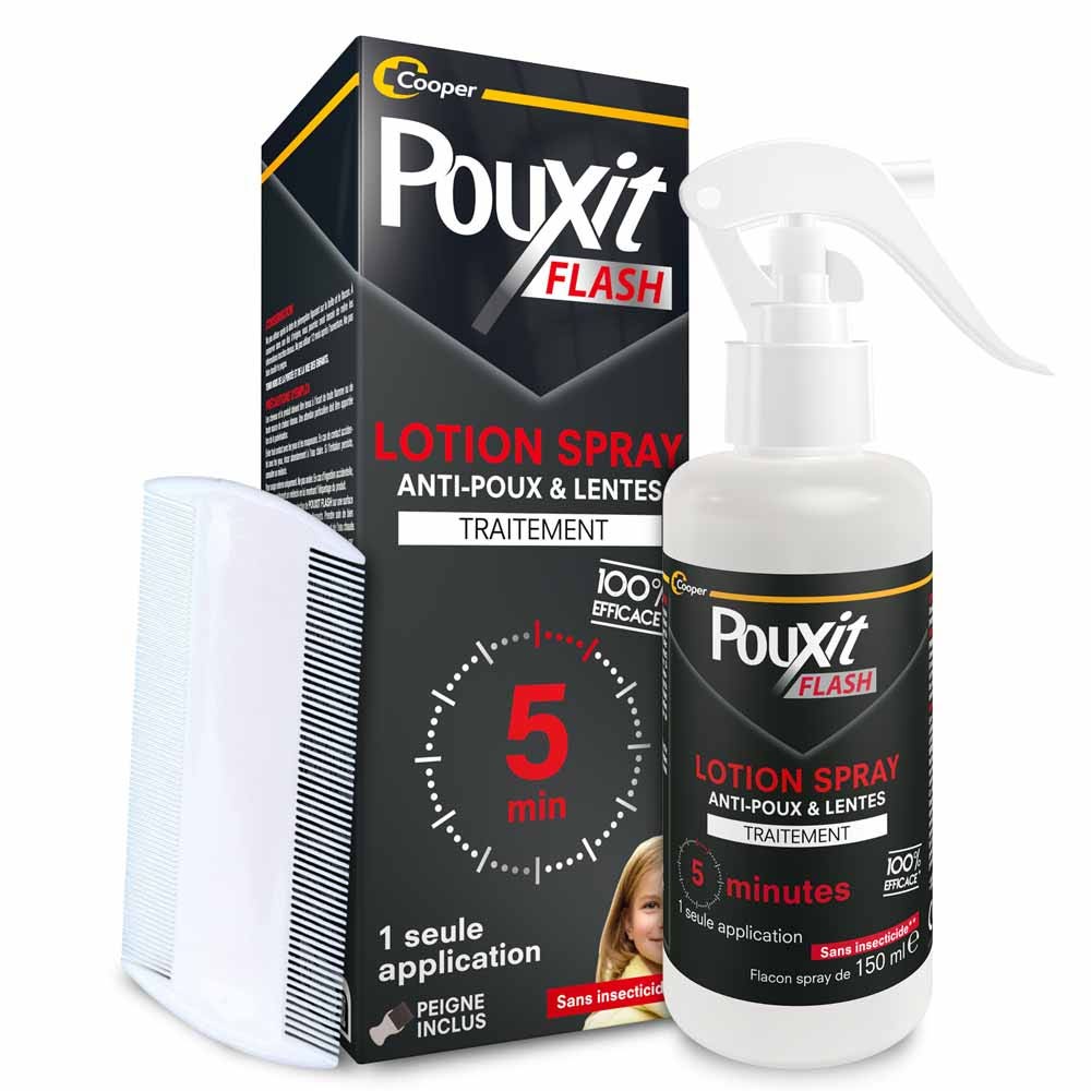 Pouxit Flash Anti-Lice and Nits Treatment 150ml (5.07fl oz)