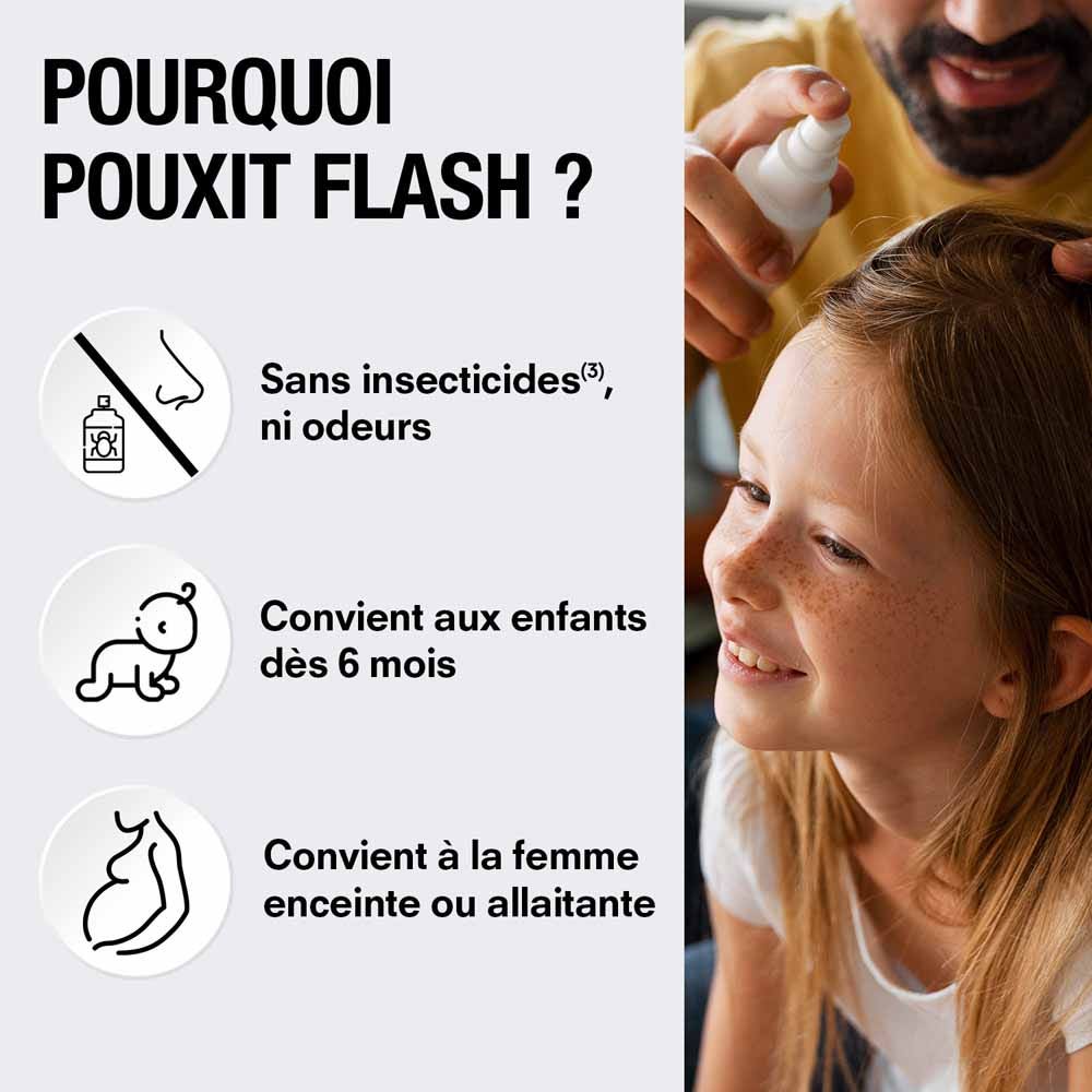 Pouxit Flash Anti-Lice and Nits Treatment 150ml (5.07fl oz)