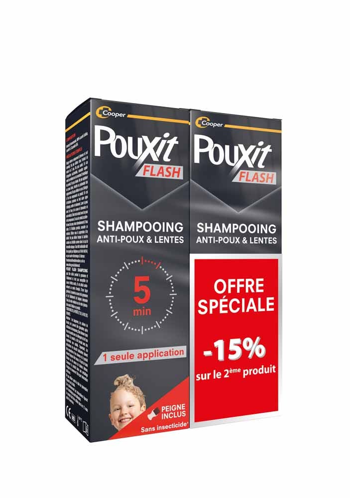 Pouxit Flash Anti-Lice and Nits Treatment 2x100ml (3.38fl oz)