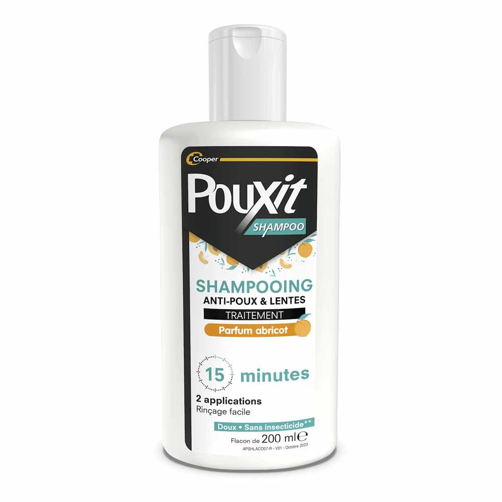 Pouxit Anti-Lice & Nits Treatment Shampoo Perfumes Apricot 2x200ml (6.76fl oz)