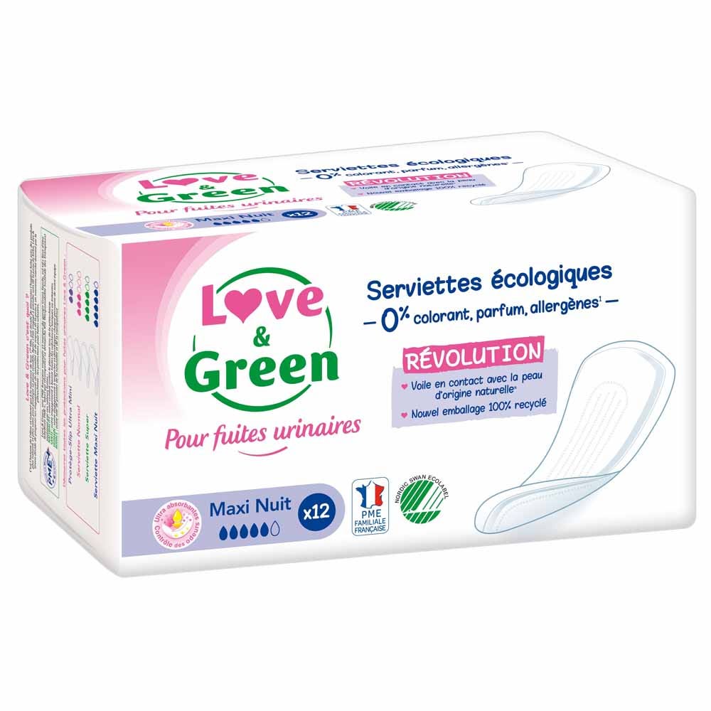 Love&Green Bladder weakness Night 12 Pads