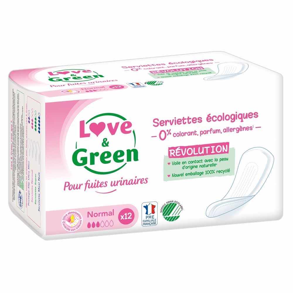 Love&Green Urinary Leakage 12 Sanitary Pads Normal Normal x 12 sanitary pads