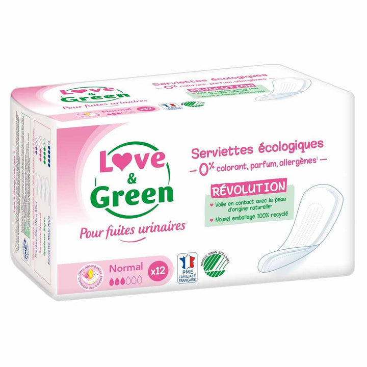 Love&Green Urinary Leakage 12 Sanitary Pads Normal Normal x 12 sanitary pads