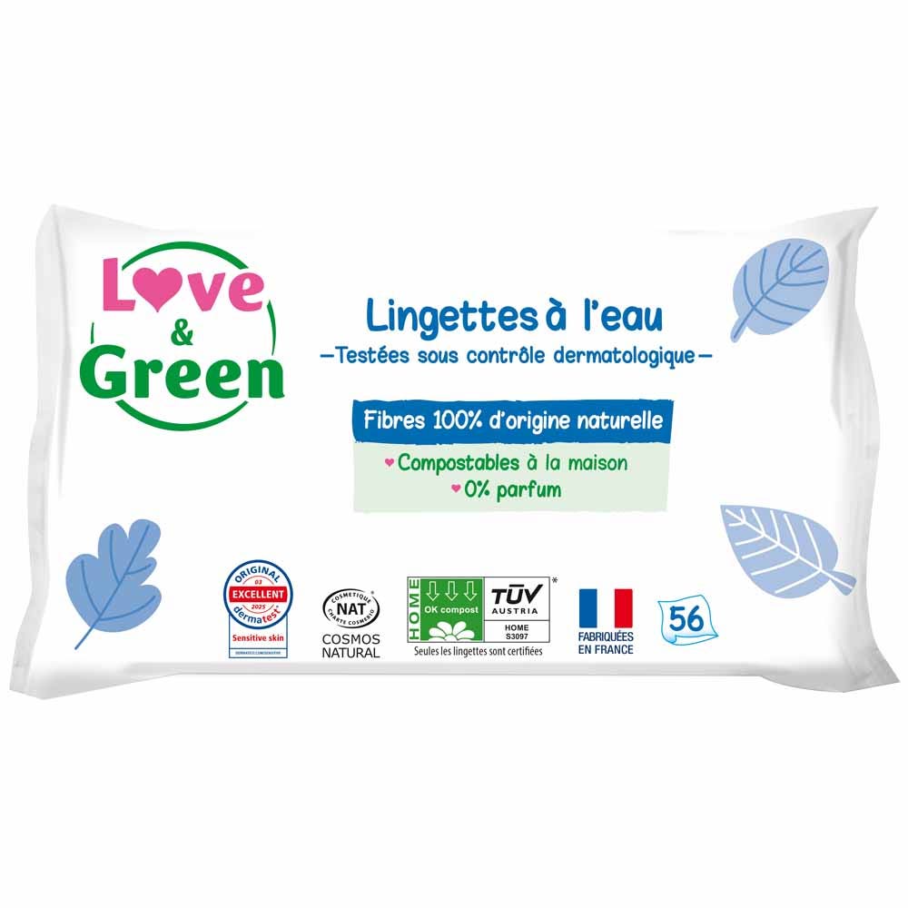 Love&Green Baby Changing Wipes for Sensitive Skin x56