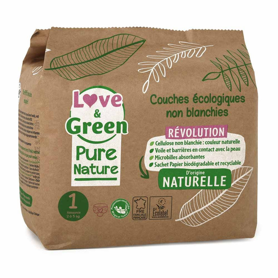 Love&Green Pure Nature Eco-friendly Diapers Size 1 x32