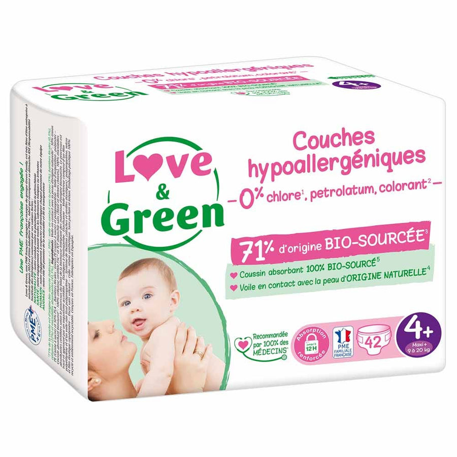 Love&Green Hypoallergenic Nappies Size 4+ 9-20kg x42