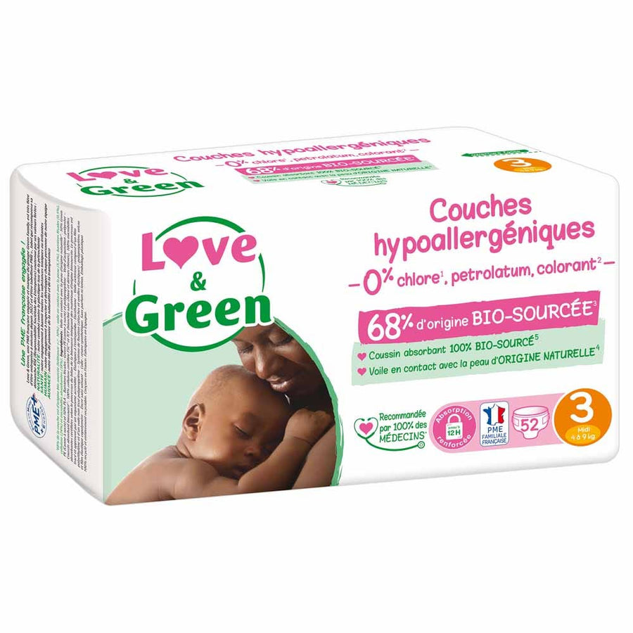 Love&Green Hypoallergenic Diapers Size 3 4-9kg x52
