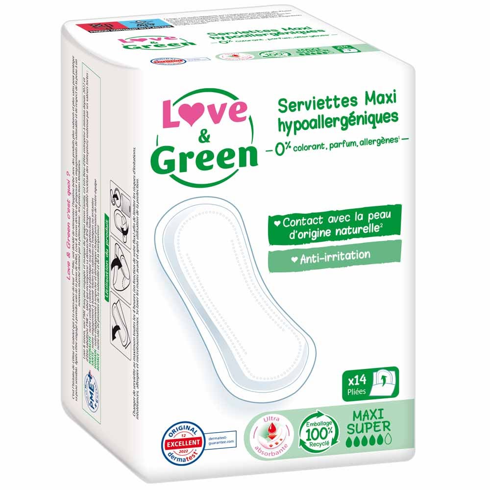 Love&Green Anti-irritation Maxi Super Anti-irritations 14 Towels