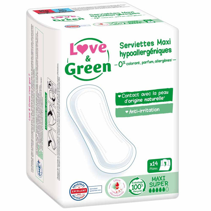 Love&Green Anti-irritation Maxi Super Anti-irritations 14 Towels