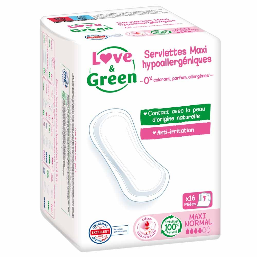 Love&Green Anti-irritation Maxi Normal 16 Towels