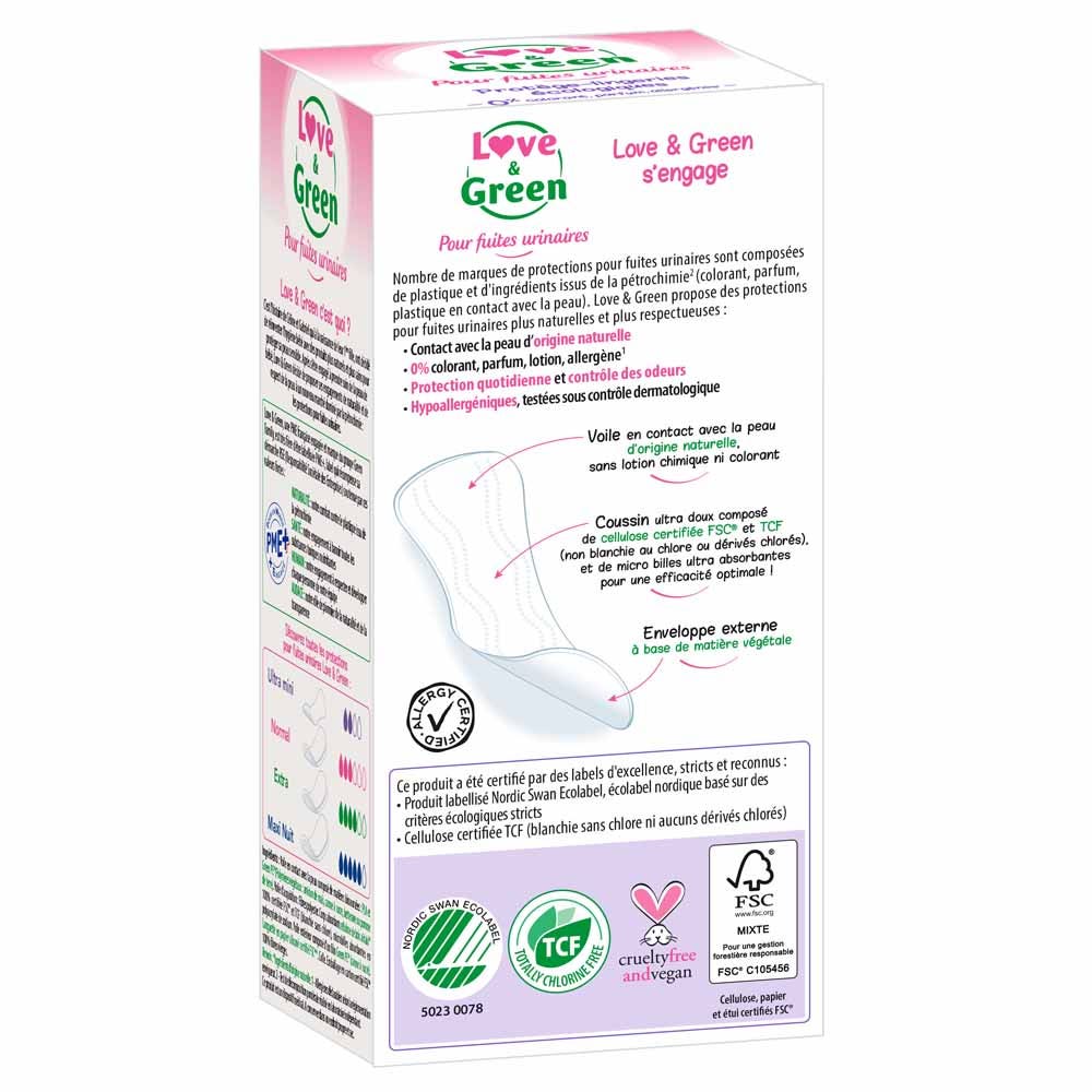 Love&Green Bladder weakness 28 Panty Liners Ultra-mini