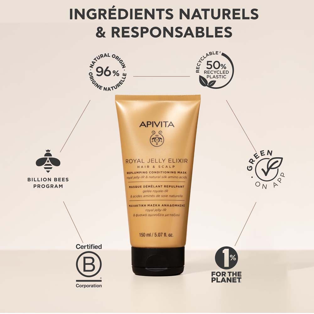 Apivita Royal Jelly Elixir Absolute Hair Plumping Mask 150 ml (5.07fl oz)