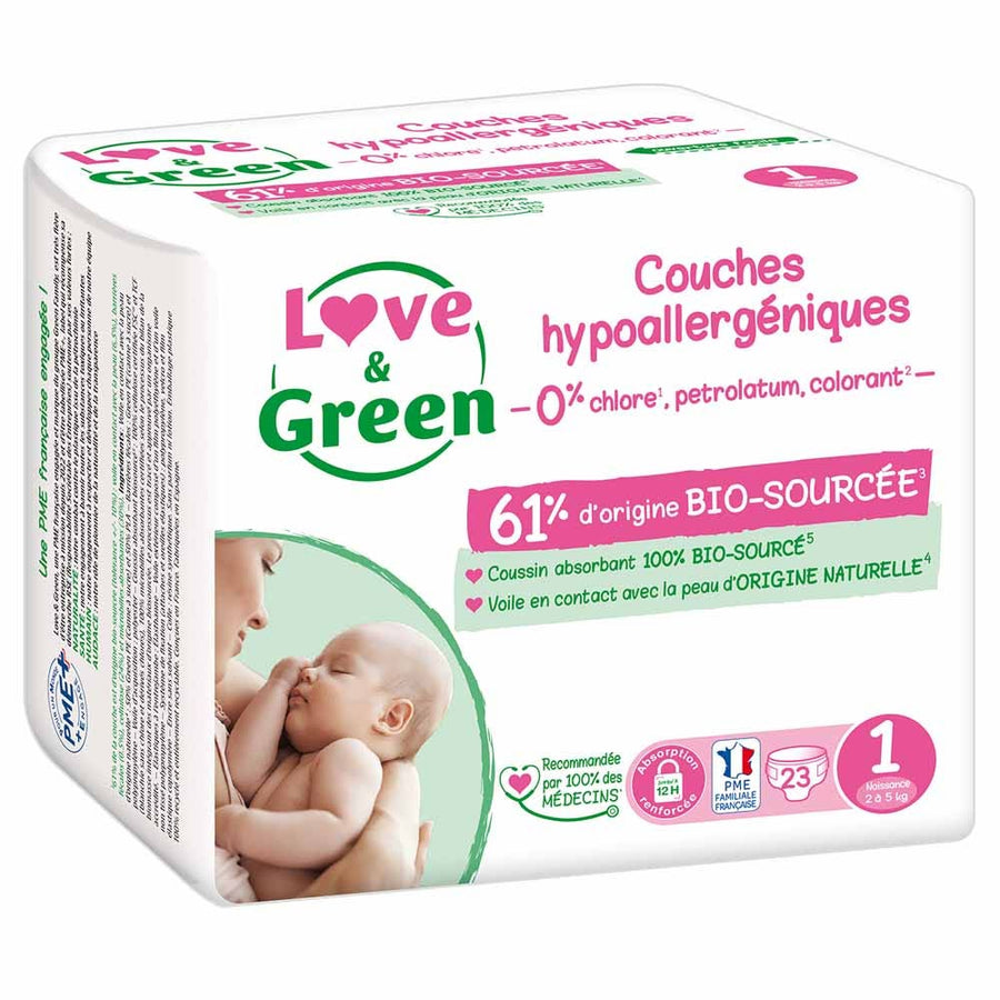 Love&Green Hypoallergenic Diapers Size 1 2-5kg x44