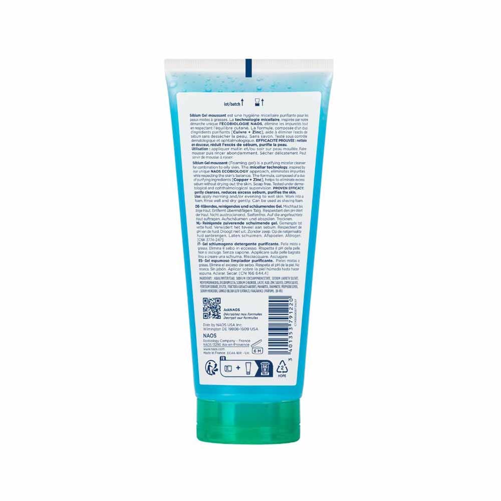 Bioderma Sebium Purifying Cleansing Foaming Gel combination to oily skin Peaux grasses 100ml (3.38fl oz)