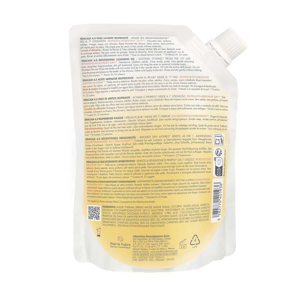 Avène Xeracalm A.D Relipidating cleansing oil 400 ml (13.53fl oz)