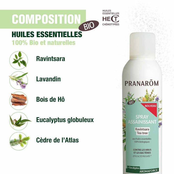Pranarôm Aromaforce Ravintsara Purifying Spray Organic Tea Tree 150ml (5.07fl oz)