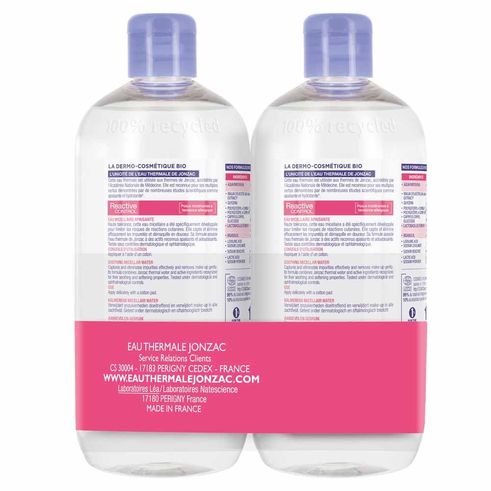 Eau thermale Jonzac Reactive Control Soothing Micellar Water Organic sensitive skin 2x500ml (16.91fl oz)
