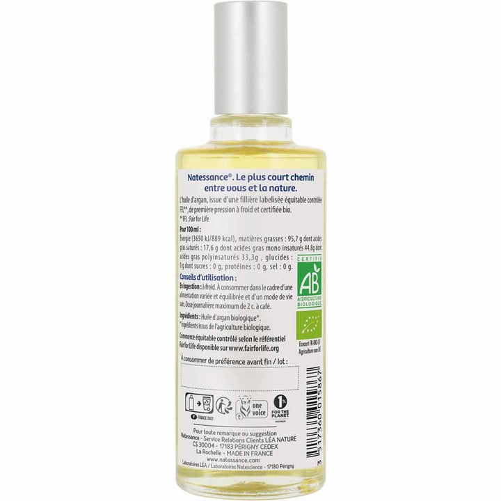 Natessance Argan Organic and Fair Trade Pure Oil 50ml (1.69fl oz)