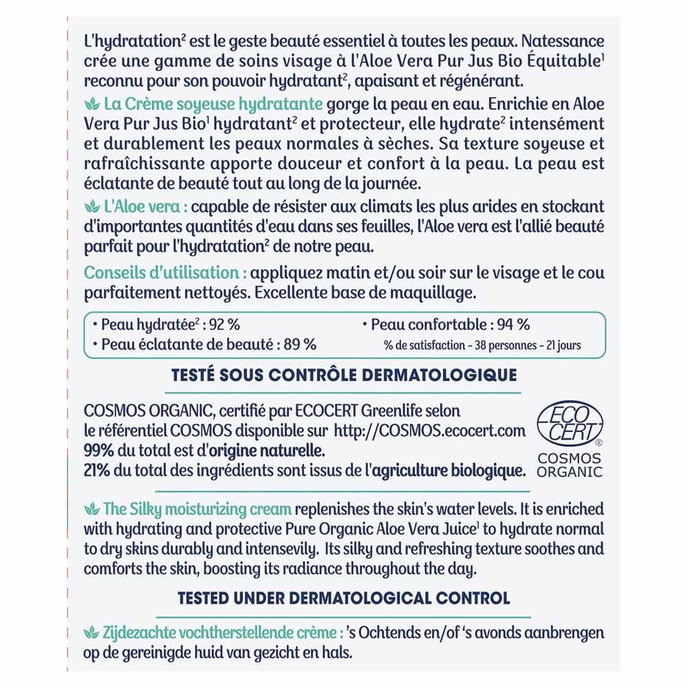 Natessance organique hydratant crème soyeuse 50 ml (1,69fl oz)