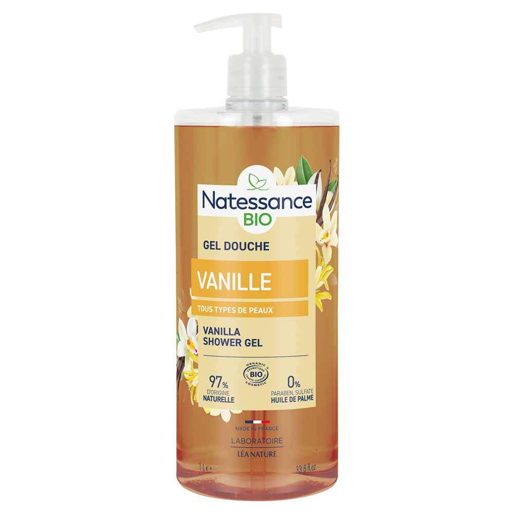 Natessance Organic Sulfate-Free Fruity Vanilla Shower Gel 1L (33.81 fl oz)