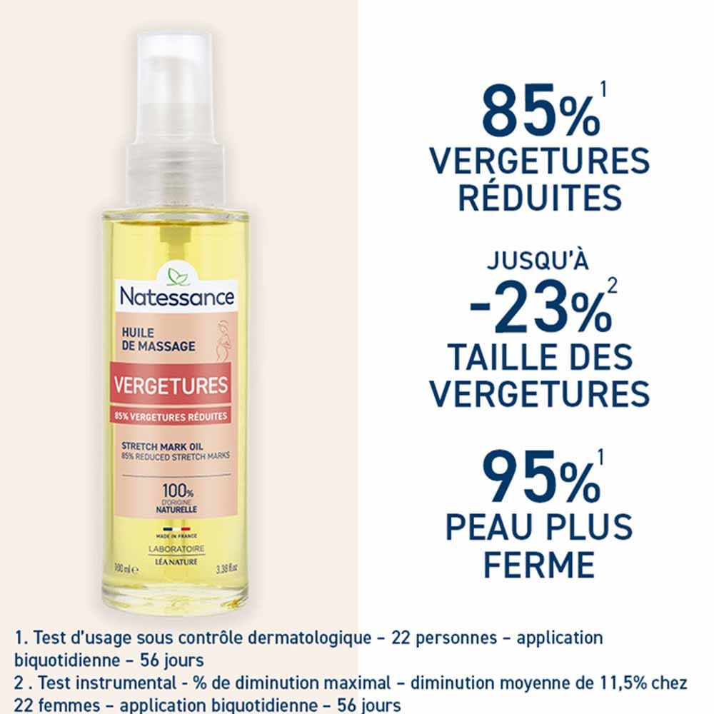 Natessance Massage oil for stretch marks 100 ml (3.38fl oz)