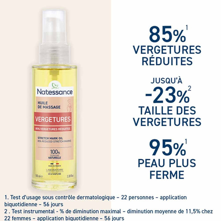 Natessance Massage oil for stretch marks 100 ml (3.38fl oz)