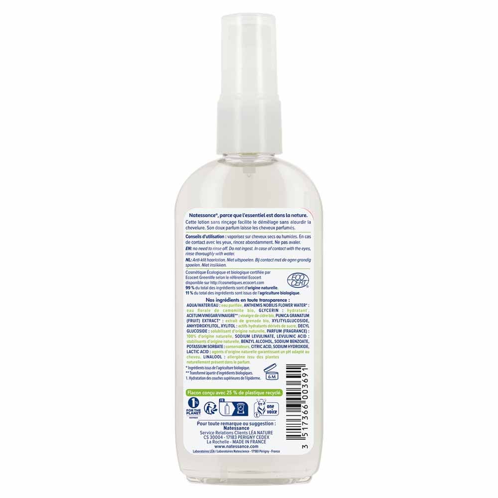Natessance No-Rinse Detangling Lotion 150ml (5.07 fl oz) with Apple Cider Vinegar & Lemon Juice