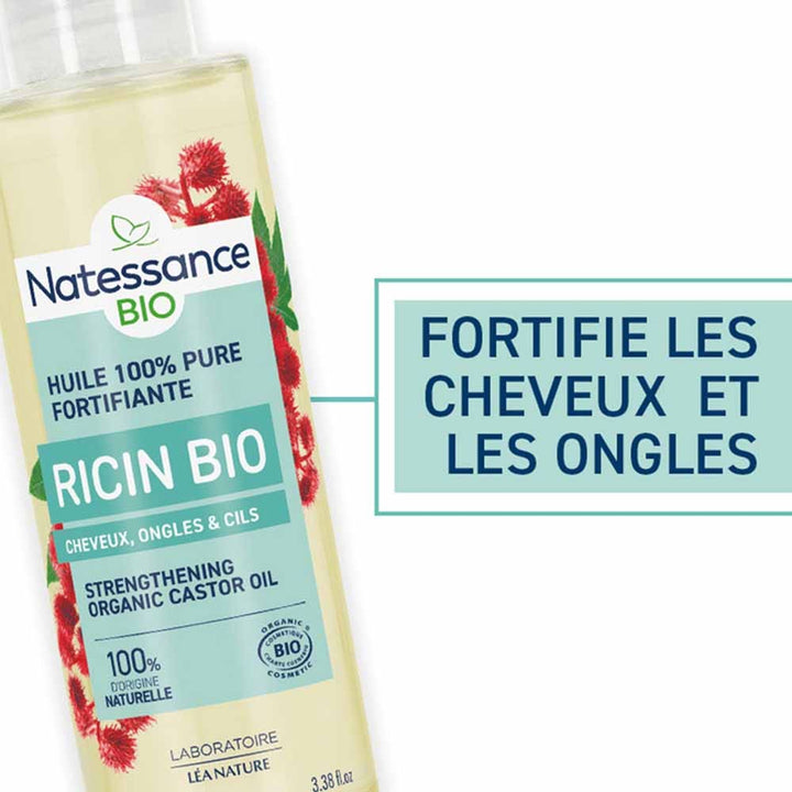 Natessance Castor Fairtrade Organic Oil Pure Fortifying and Regenerating 100 ml (3.38fl oz)