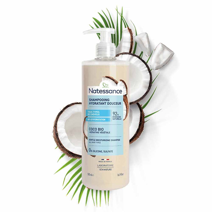Natessance Capillary Hydrating shampoo for gentle care coconut fragrance 500 ml (16.91fl oz)