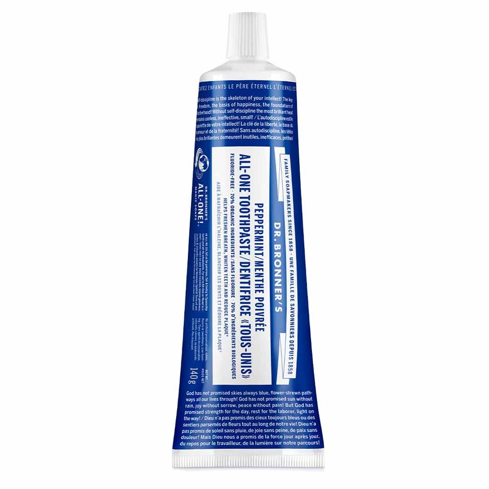 Dr. Bronner's Peppermint Toothpaste with Bioes Oils 140g (4.49oz)