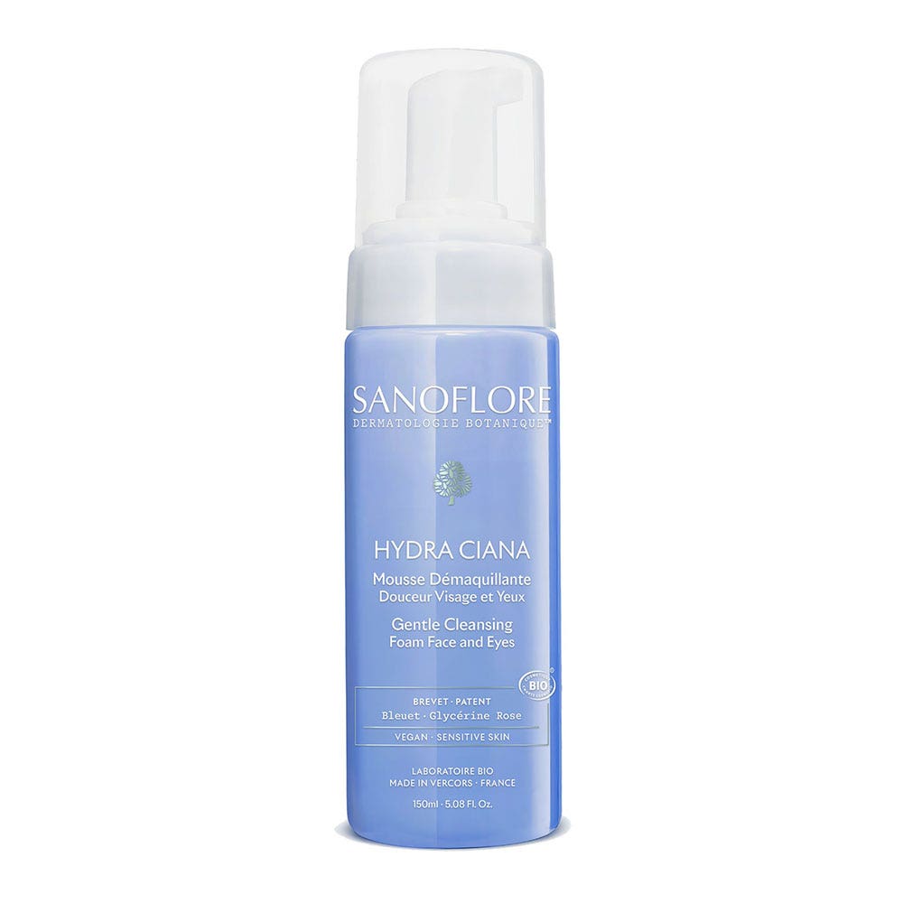 Sanoflore Hydra Ciana Gentle cleansing mousse for eyes and face 150 ml (5.07fl oz)