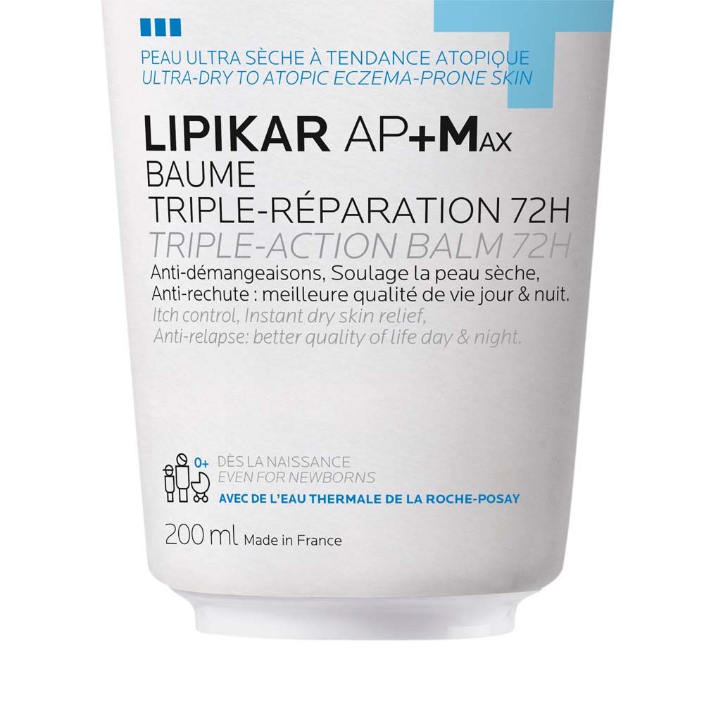 La Roche-Posay Lipikar AP+Max triple repair relipidating balm for extremely dry, eczema-prone skin 200ml (6.76fl oz)