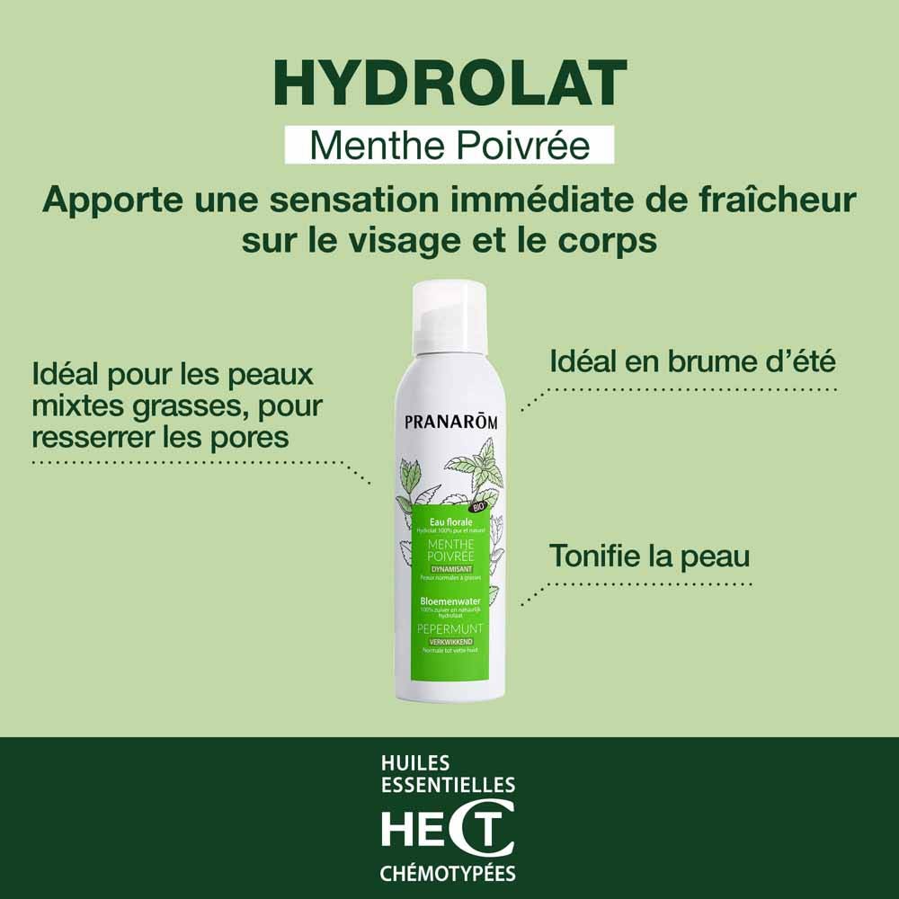 Pranarm Les Hydrolats Organic Peppermint Floral Water Normal to Oily Skin 150ml (5.07fl oz)